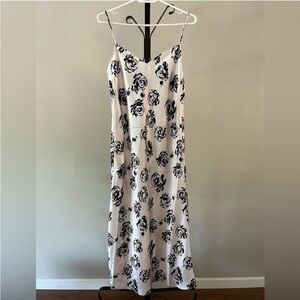 Club Monaco Purple Floral Print Midi Length Slip Dress, Size 2.